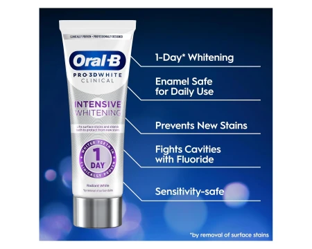 Oral-B Pro 3D White Clinical Intensive Whitening Bright Brilliance Toothpaste 75ml 5.webp