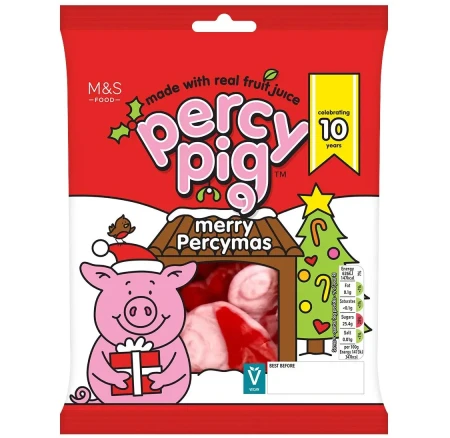 M&S Percy Pig Merry Percymas Fruit Gums 170g 2.webp