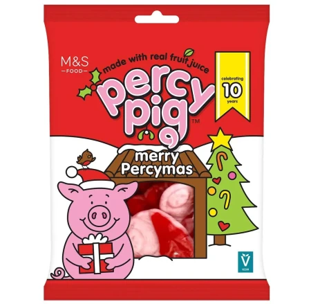 M&S Percy Pig Merry Percymas Fruit Gums 170g.webp
