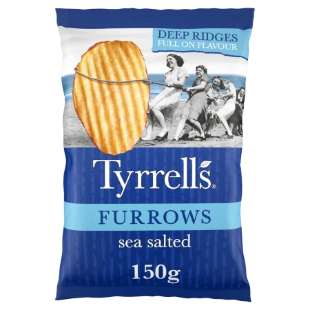 Tyrrells Furrows Sea Salted Crisps 150g.webp