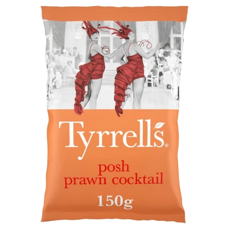 Tyrrells Posh Prawn Cocktail Sharing Crisps 150g.webp