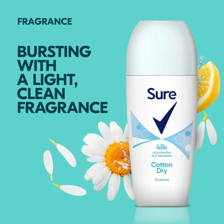 Sure Women Antiperspirant Roll On Cotton Dry 50 ml 3.webp