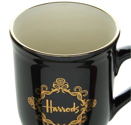 Harrods Black Ceramic Pedestal Mug with Gold Logo 2.png
