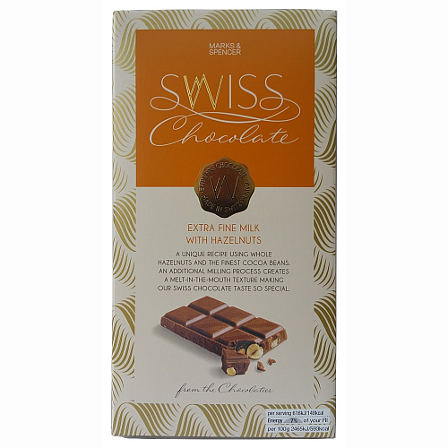 Przejdź do produktu Marks & Spencer Swiss Chocolate Extra Fine Milk with Hazelnuts 200g