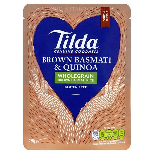 Przejdź do produktu Tilda Steamed Wholegrain Brown Basmati Rice & Quinoa Gluten Free 250g