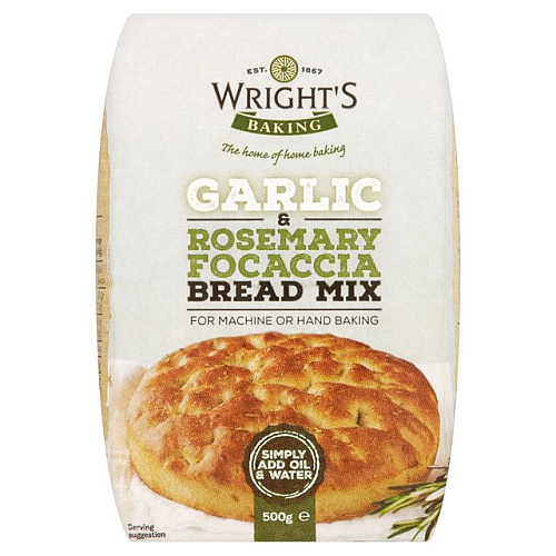 Przejdź do produktu Wright's Garlic & Rosemary Focaccia Bread Mix 500g
