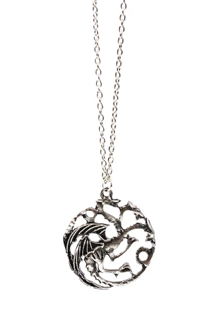 Game of Thrones Targaryen Sigil 3 Headed Dragon Metal Pendant with Necklace 1.jpg