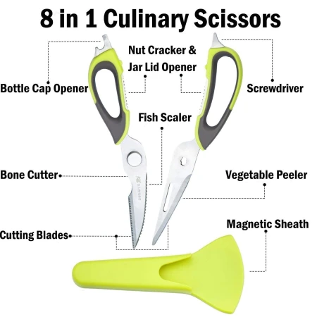 Multipurpose Carbon Steel Kitchen Scissors with Magnetic Holder 2.jpg