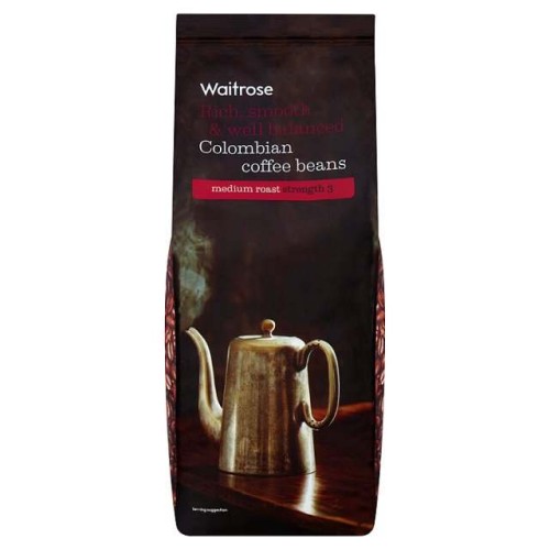 Przejdź do produktu Colombian Coffee Beans Medium Strength 3 Waitrose 227g