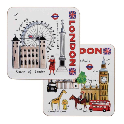 Przejdź do produktu James Sadler London Weekend Coasters, Pack of 4 - Boxed