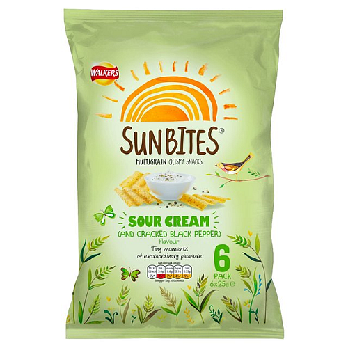Przejdź do produktu Walkers Sunbites Sour Cream & Pepper 6 x 25g
