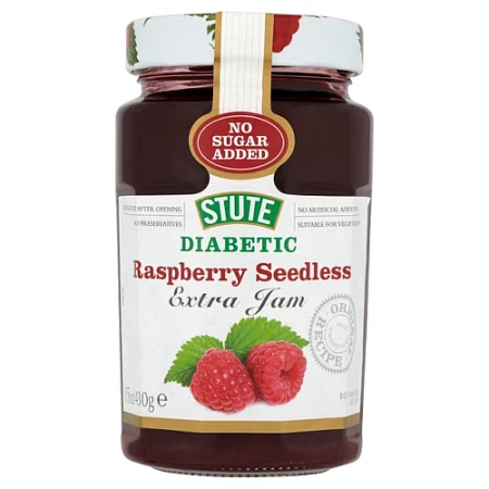 Stute Diabetic No Added Sugar Raspberry Seedless Jam 430g.png