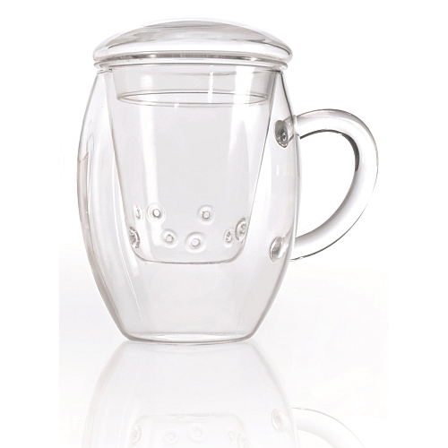 Przejdź do produktu Creano All-in-One Tea Glass with Glass Filter and Lid - 400ml