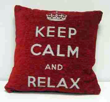 Przejdź do produktu Keep Calm & Relax Heavyweight Chenille Cushion Cover 18" Red
