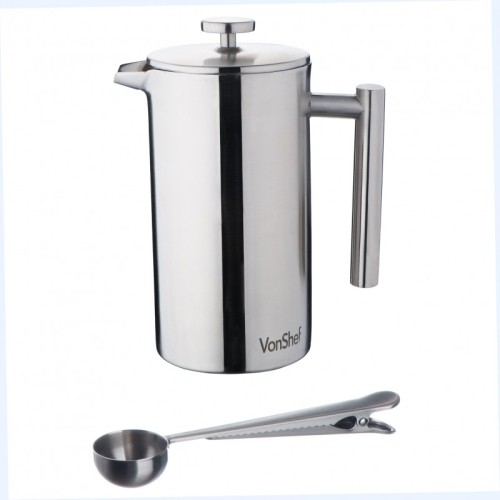 Przejdź do produktu VonShef 8 Cup Cafetiere with Measuring Spoon and Sealing Clip