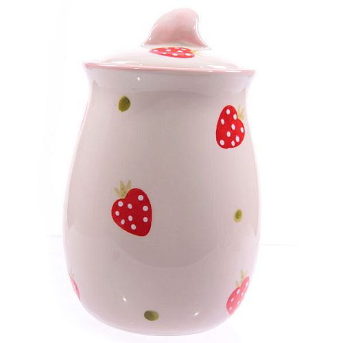 Przejdź do produktu Ceramic Strawberry Pattern Tall Pot with Lid