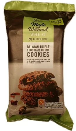 Marks & Spencer Gluten Free Belgian Triple Choc Chunk Cookies 170g 3_burned.jpg