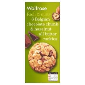 Przejdź do produktu Waitrose 8 Belgian Chocolate & Hazelnut Cookies 200g