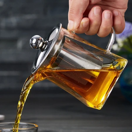 Glass Teapot 300ml with Heat Resistant Stainless Steel Infuser Perfect for Tea and Coffee 4.jpg