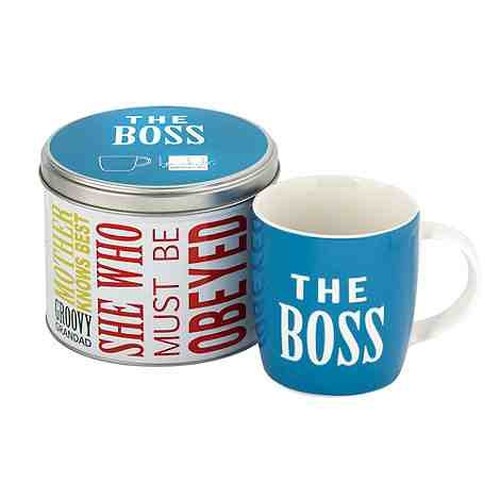 Przejdź do produktu Blue 'The Boss' slogan mug