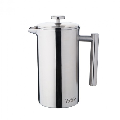 Przejdź do produktu VonShef 6 Cup Double-Wall Satin Polished Stainless Steel Cafetiere
