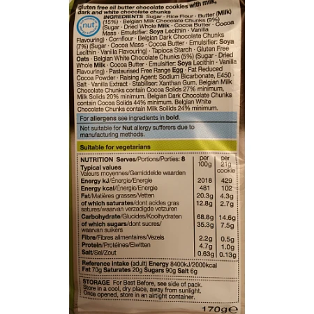 Marks & Spencer Gluten Free Belgian Triple Choc Chunk Cookies 170g 2.png