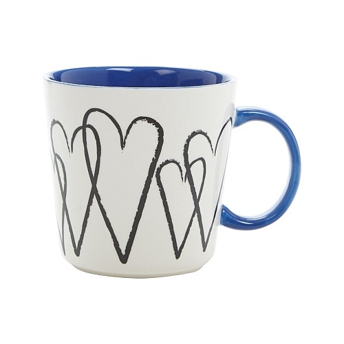 Przejdź do produktu Blue Stoneware Hearts Mug 350ml