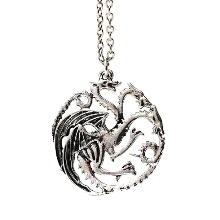 Game of Thrones Targaryen Sigil 3 Headed Dragon Metal Pendant with Necklace 3.jpg
