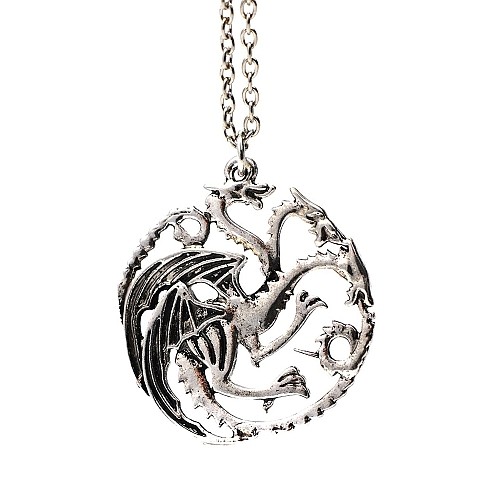 Przejdź do produktu Game of Thrones Targaryen Sigil 3 Headed Dragon Metal Pendant with Necklace