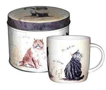 Multi Coloured Cats Mug in a Gift Tin.jpg