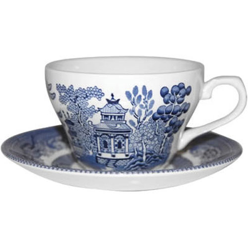 Przejdź do produktu Churchill China Blue Willow Teacup & Saucer