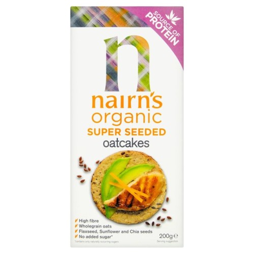Przejdź do produktu Nairn's Organic Super Seeded Flaxseed, Chia & Sunflower Oatcakes 200g