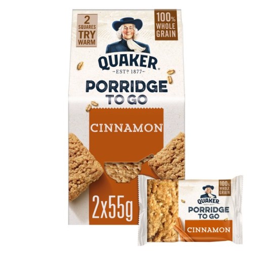 Przejdź do produktu Quaker Porridge To Go Squares Cinnamon 2 x 55g