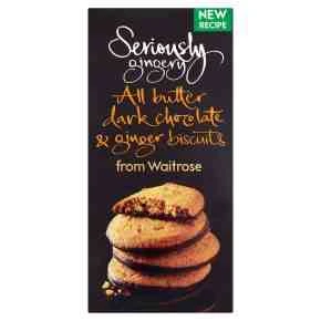 Waitrose Seriously Gingery Dark Chocolate & Ginger Biscuits 2.jpg