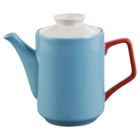 Retro Style Blue Stoneware Ceramic Teapot.jpg