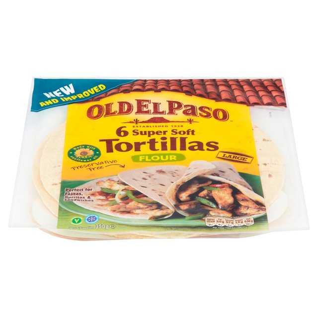 Old El Paso Large Super Soft Flour Tortillas x6 350g 3.jpg