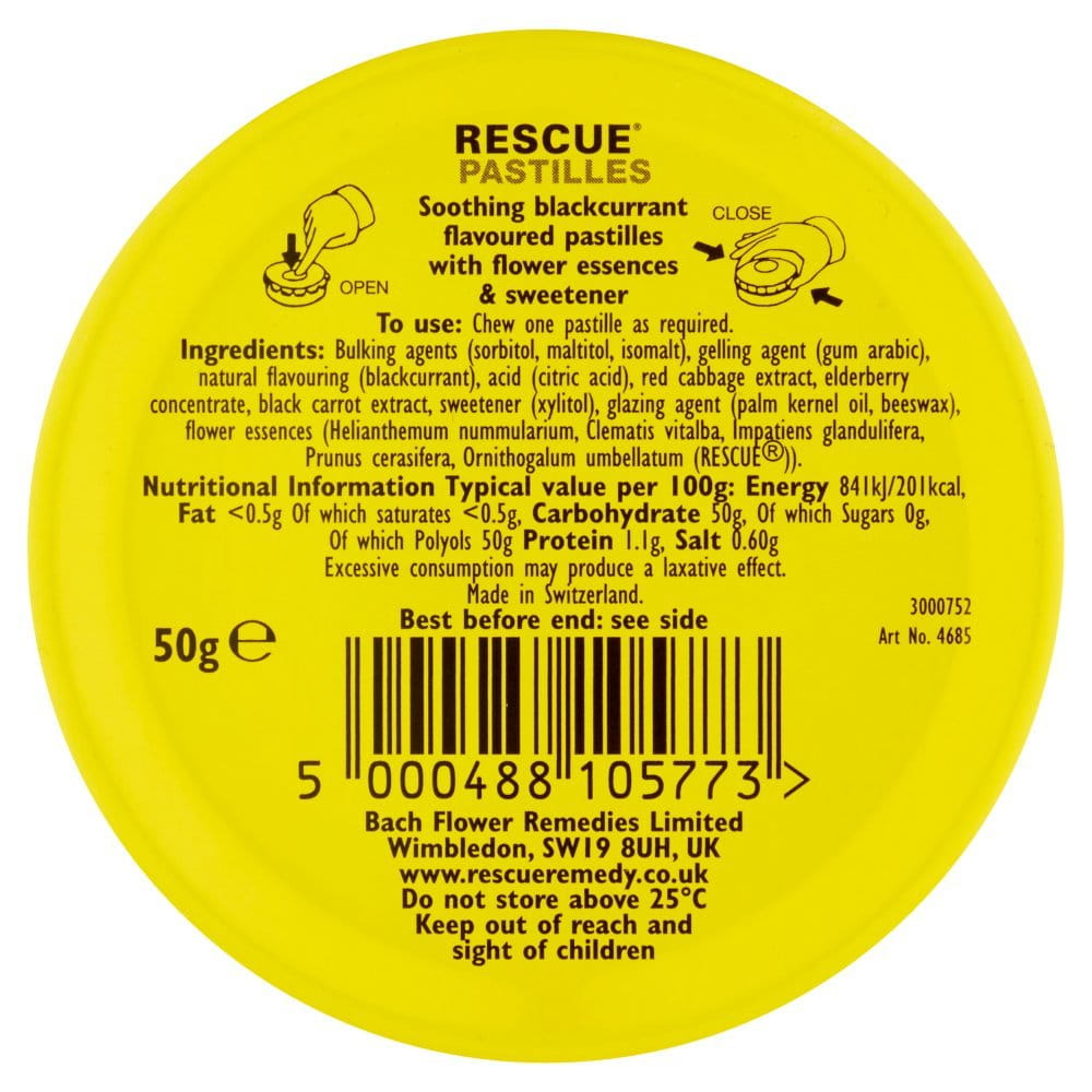 Bach RESCUE Remedy Pastilles, Blackcurrant 50g – Soothing Flower Essences 3.jpg