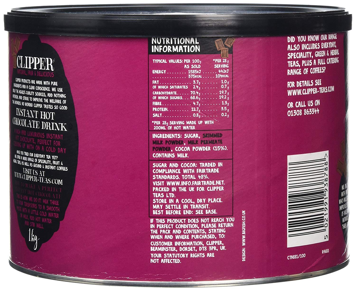 Clipper Fairtrade Instant Hot Chocolate 1 Kg 3.jpg