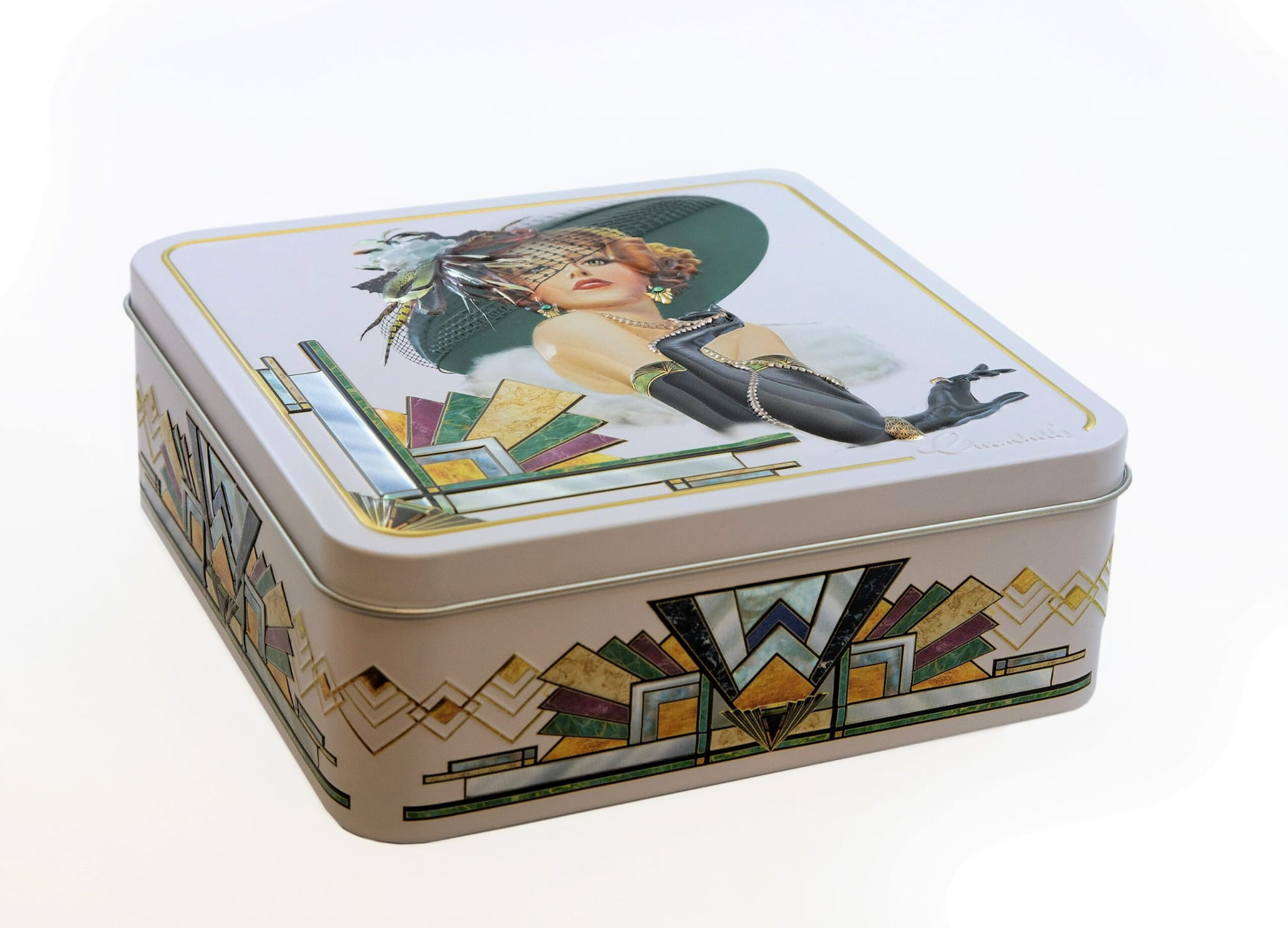 Churchill's  Pearl 150g Mini Raspberry &amp; White Chocolate Biscuits Tin 150 x 150 x 55mm  2.jpg