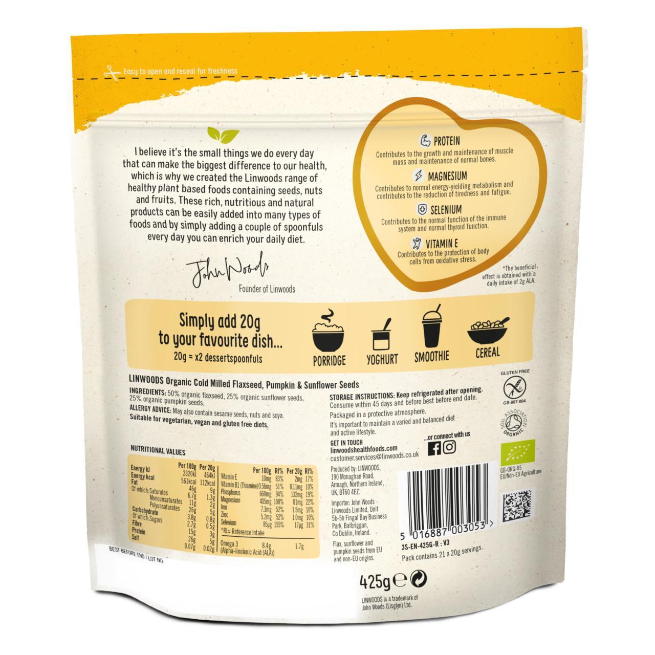 Linwoods Milled Organic Flaxseed, Sunflower &amp; Pumpkin Seeds 425g 2.jpg