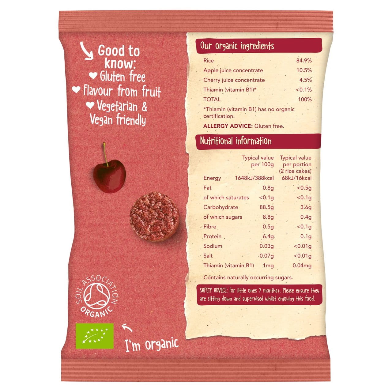 Organix Cherry Rice Cake Clouds Baby Snack 7 months+ 40g 2.jpg
