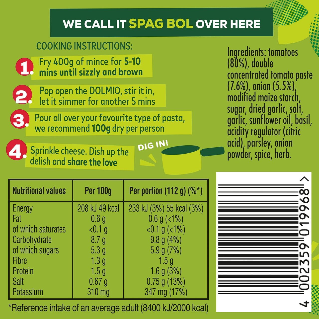 Dolmio Bolognese Onion &amp; Garlic Pasta Sauce 450g 2.jpg