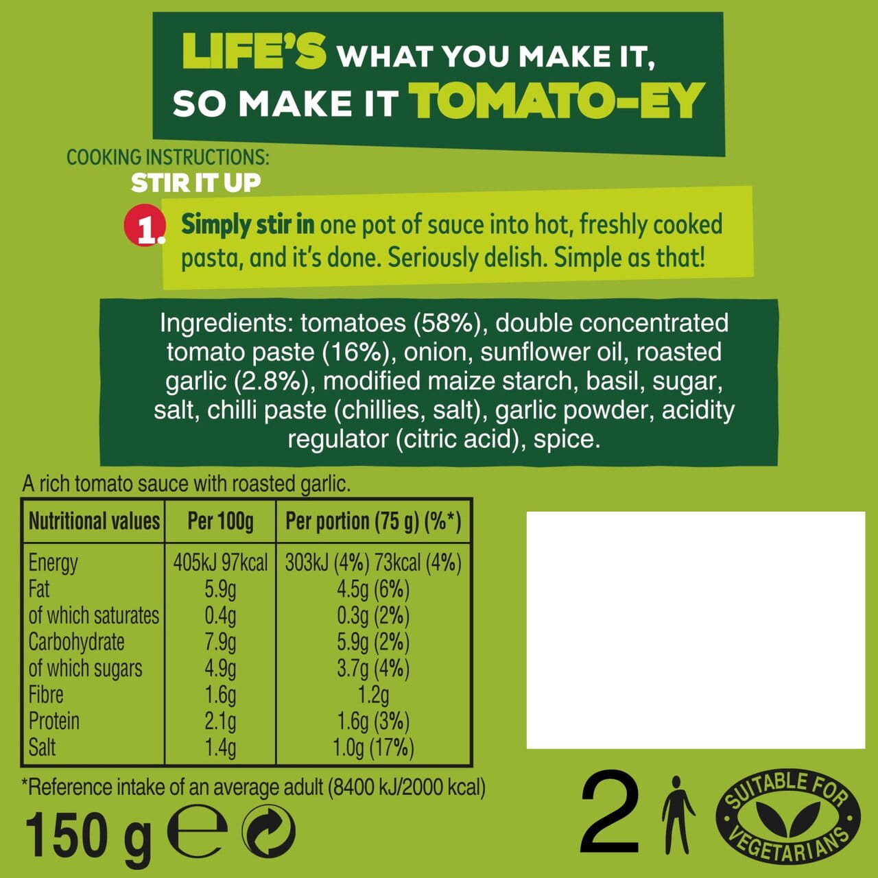 Dolmio Stir In Tomato &amp; Garlic Pasta Sauce 150g 2.jpg