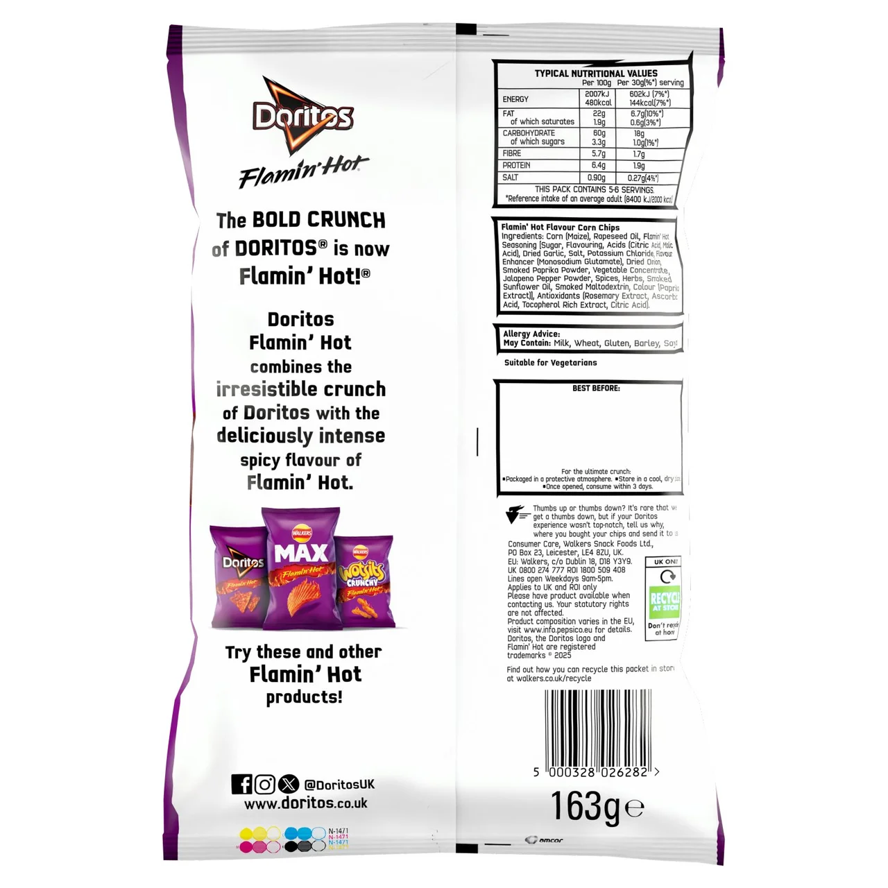 Doritos Extra Flamin' Hot Sharing Bag Snacks 163g 2.webp