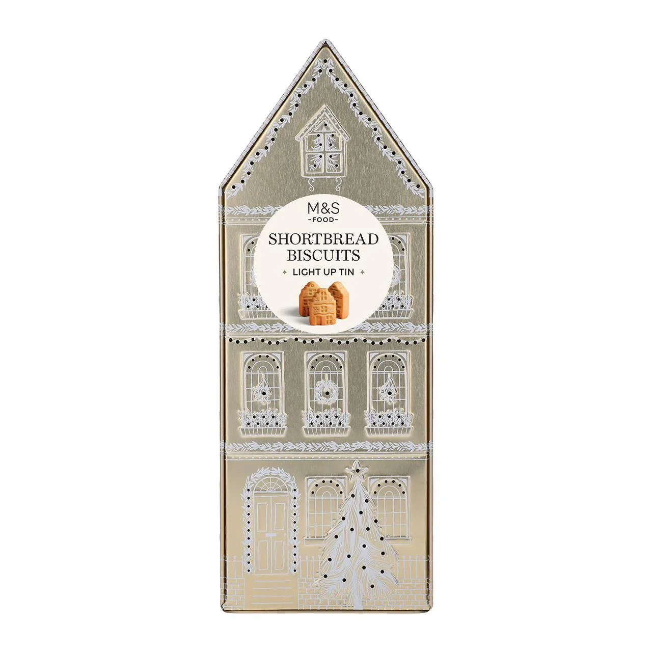 M&S Shortbread Light Up House Tin 230g 2.webp