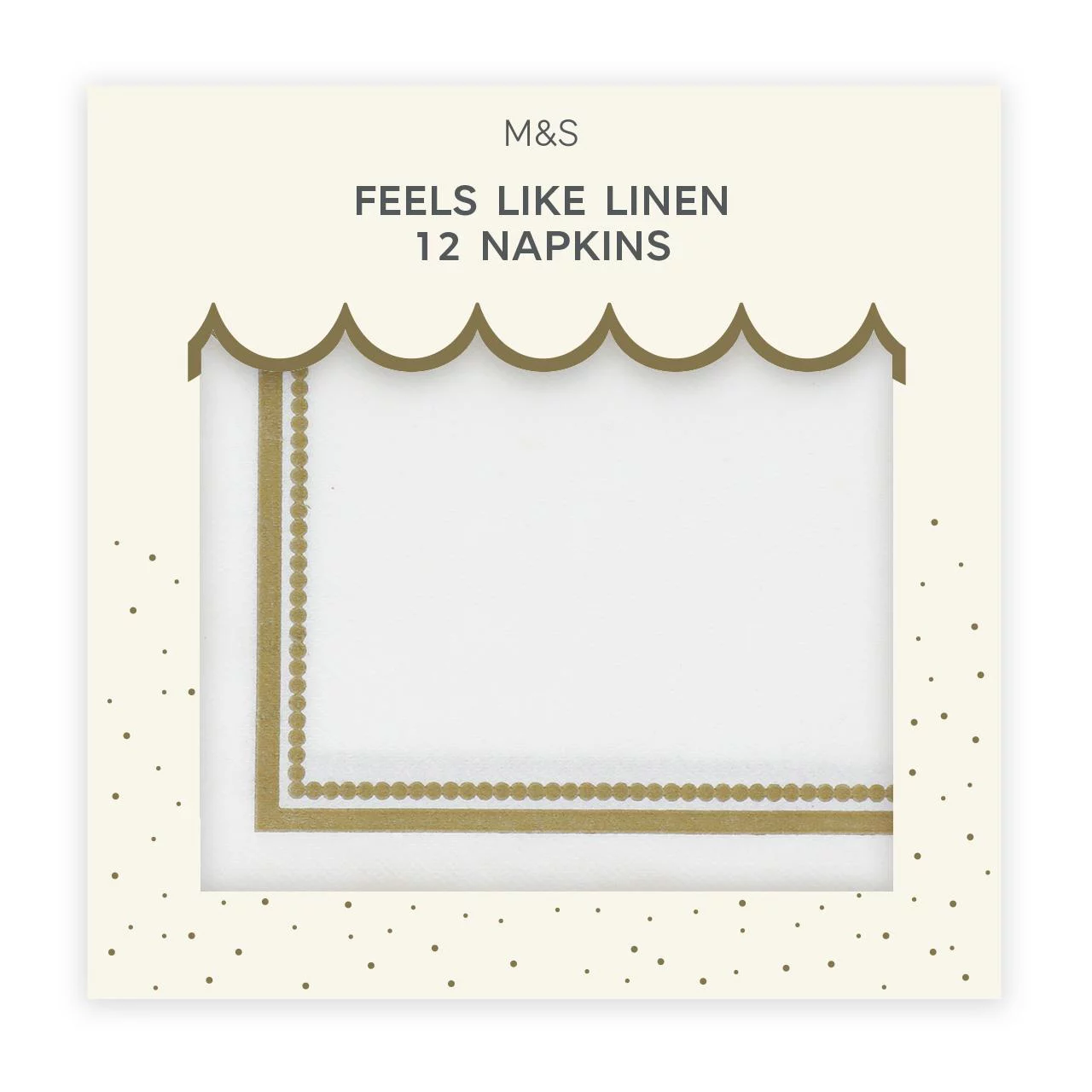 M&S White & Gold Feels Like Linen Napkins 2.webp