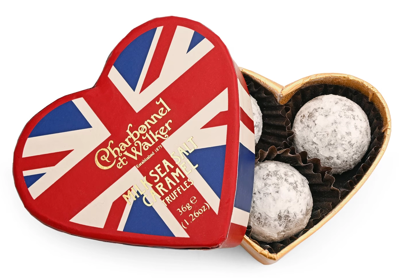 Charbonnel Union Jack Heart Milk Sea Salt Caramel Truffles (36g) 2.webp