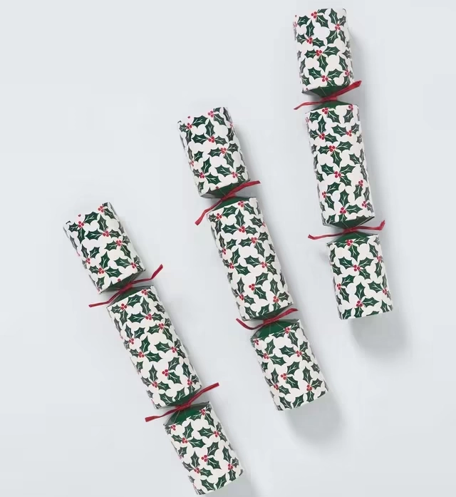 John Lewis Holly Christmas Crackers, Pack of 12, Red-Green 4.webp
