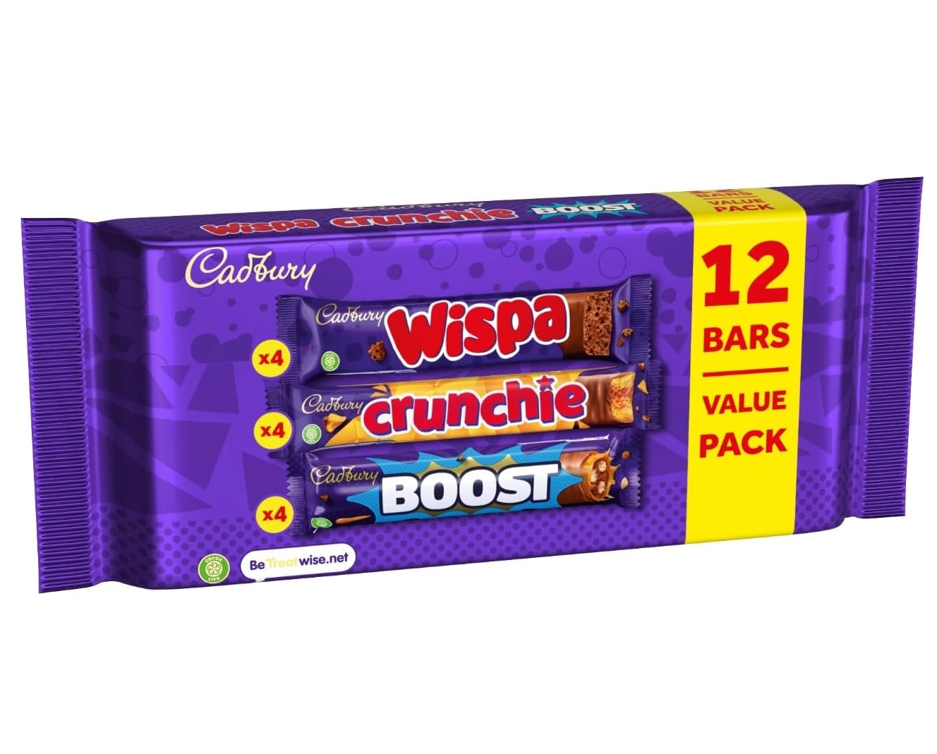 Cadbury Mixed Chocolate Multipack 12 Bars -  4x Wispa, 4x Crunchie, 4x Boost  3.webp
