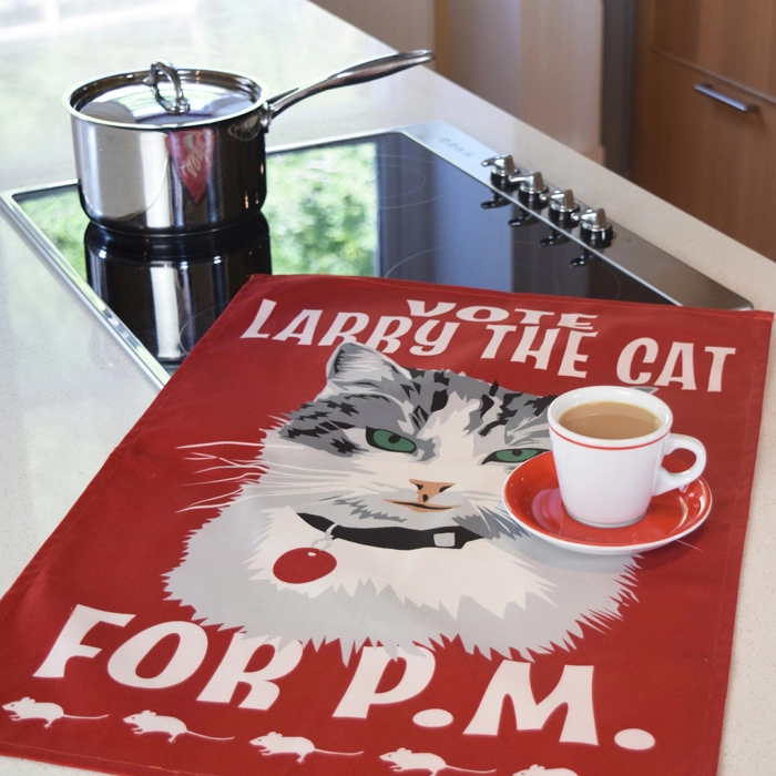 Radical Tea Towel Larry the Cat tea towel 4.webp